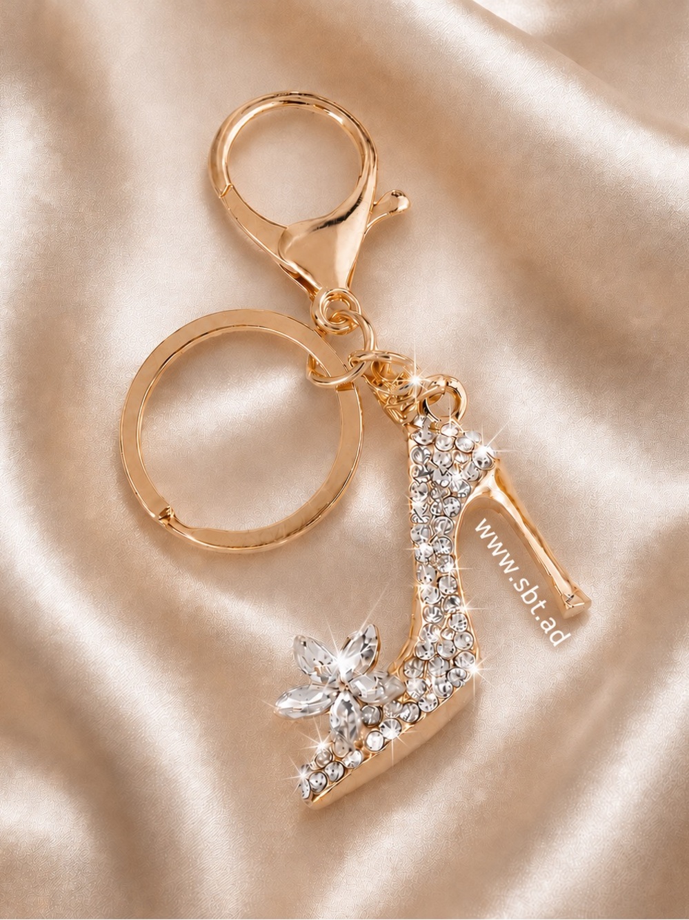 💕NEW Sparkling Bling Swarovski Crystal Keyring With Cinderella Shoe +Free Gift - Picture 2 of 5